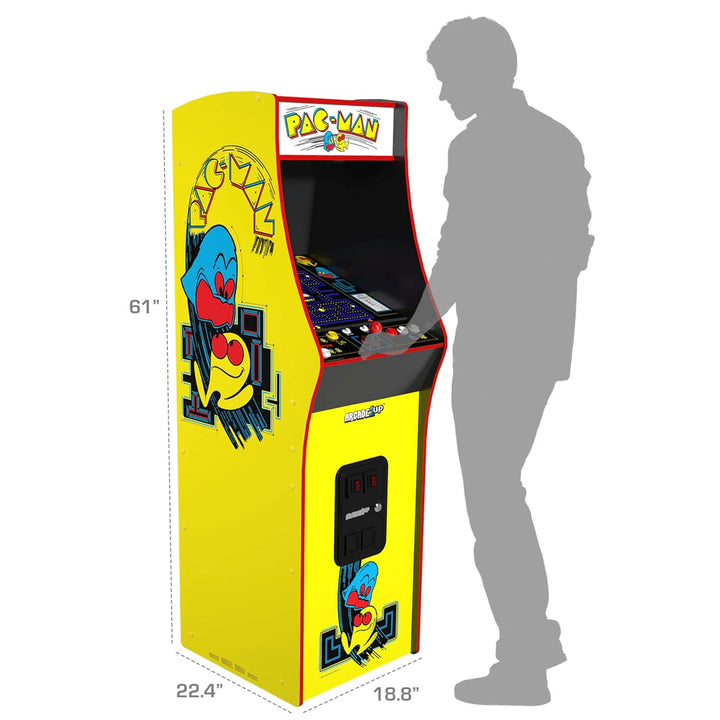 PAC-MAN Deluxe Arcade Machine, Built for Your Home, with 5-Foot-Tall Full-Size Stand-Up Cabinet, 14 Classic Games, and 17-Inch Screen