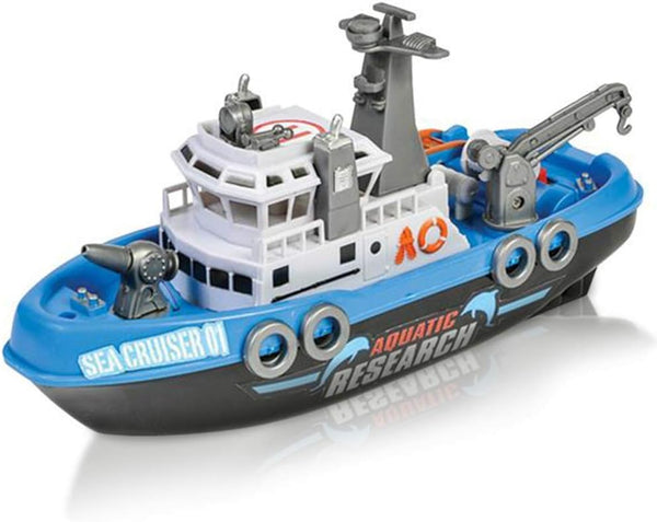 Aquatic Research Vessel, Battery-Operated Toy Ship for Kids, Floats in Water, Floating Bathtub and Pool Toy for Boys and Girls, Best Birthday Gift for Children