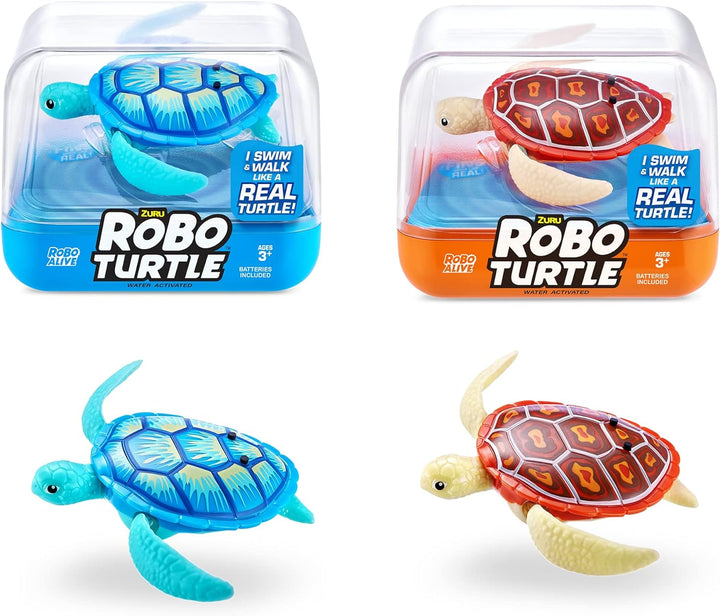Robo Turtle Robotic Swimming Turtle (Green + Pink) by  Water Activated, Comes with Batteries, Exclusive (2 Pack)