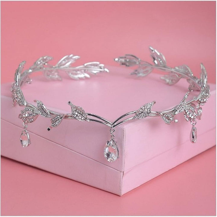 Party Girls Headband Wedding Headwear Bridal Headpieces Princess Hair Accessories Frontal Chain Head Jewelry Women Tiaras(Rose Gold)