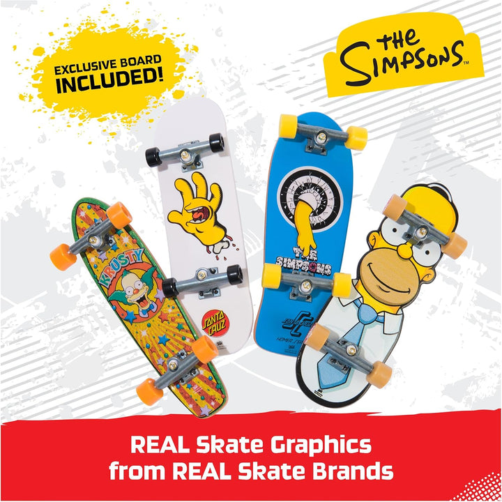 Tech Deck, Ultra DLX Fingerboard 4-Pack, Simpsons Skateboards, Collectible and Customizable Mini Skateboards, Kids Toys for Ages 6 and Up