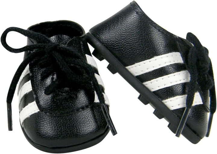White Canvas Sneaker with Laces and Imitation Leather Toe Cap Shoes Accessory for 18" Dolls, White
