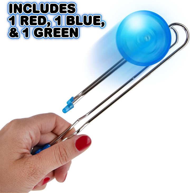Retro Light up Gyro Wheels Set for Kids- 3, 8.5 Inch Gyroscope Rail Twisters Mesmerizing Spinning Lighting Effects, Spinning Top Autism Toys, Sensory Toys for Kids, Gift for Boys & Girls