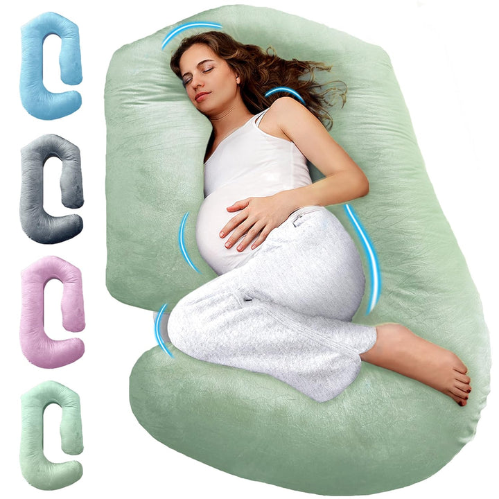 Pregnancy Pillows for Sleeping - V C U Shaped 57Inch Full Body Pillow with Removable Washable Cover, Cooling Maternity Pillow for Pregnant Women, Support for Back Belly Legs Hip