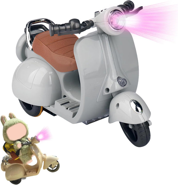 Scooter for La Buu Accessories, Cute Light-Up and Musical Seat with 360° Rotation, Fits 17Cm Labuu Dolls – Perfect for Labub Collectors , Batteries Not Included (Grey)