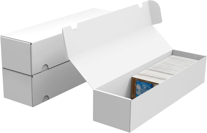Trading Card Storage Box, 10-Pack 1100 Count White Corrugated Cardboard Bulk Sports Storage Box for Tcg/Magic/Mtg Basketball Cards, Collectible Trading Cards