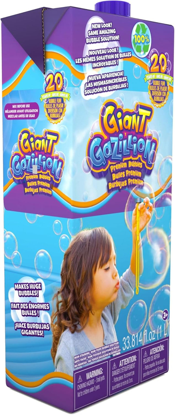 Bubbles Giant Bubbles 1L Box: Giant, Vibrant, and Safe Bubbles with Eco-Friendly Packaging