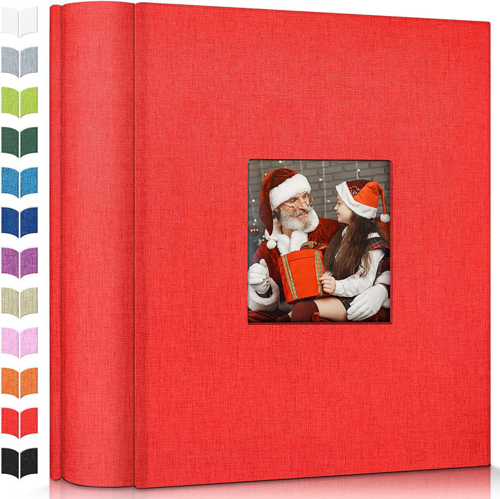 Photo Album 4X6 with 300 Pockets,Slip-In Picture Albums,Linen Cover Memory Book with Front Window,White Page Vertical Photo Book for Wedding,Family,Anniversare,Baby,Vacation
