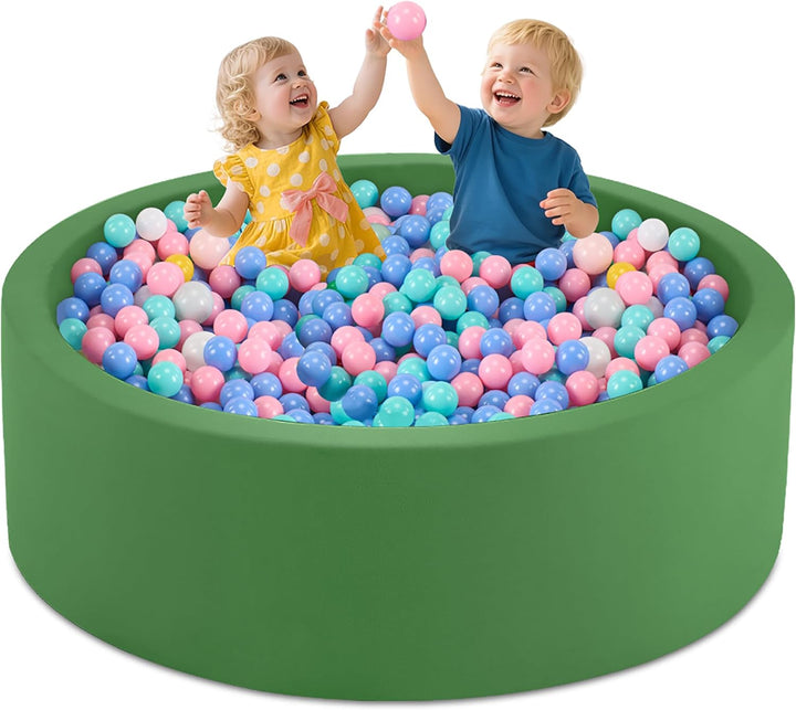 35.4" X 11.8" Foam Ball Pit for Toddlers, Baby round Balls Pool for Babies 1-3, Kids Play Ball Pits Ideal Gift for Boys and Girls, Balls Not Included, Grey