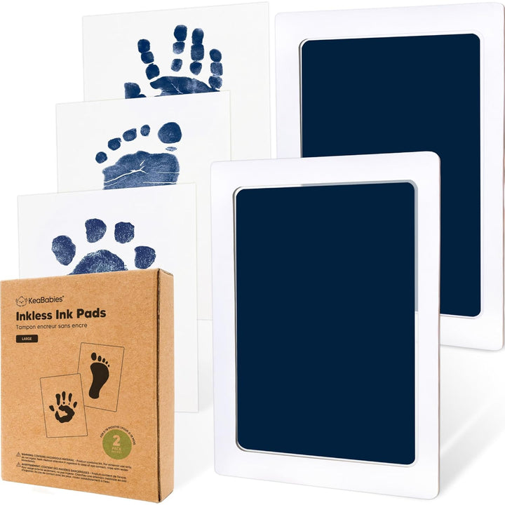 4-Pack Inkless Baby Hand and Footprint Kit - Mess Free Ink Pad for Newborn Keepsake, Dog Nose & Paw Print Kit, Clean Touch Ink Pad for Baby Hand & Footprints, Ideal New Mom Gifts (Jet Black)