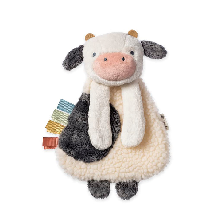 Farm Toy Gift Set - Includes Cow Lovey & Farm-Themed Busy Ring Car Seat and Stroller Toy - Features Crinkle Sounds, Engaging Textures & Silicone Teething Relief (Farm)