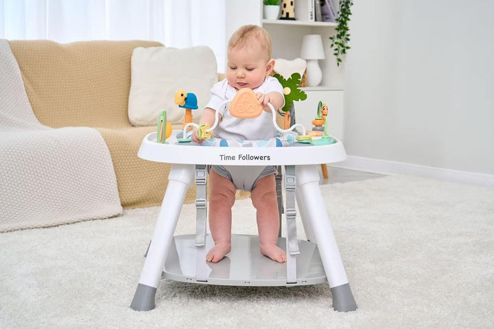 ® 4-In-1 Baby Activity Center | 3 Stage Grow Stationary Standing Toddler Play Table | Tummy Time,Exersaucer, Jumpers & Bouncers | Babies Essential for Baby Ages 6M+