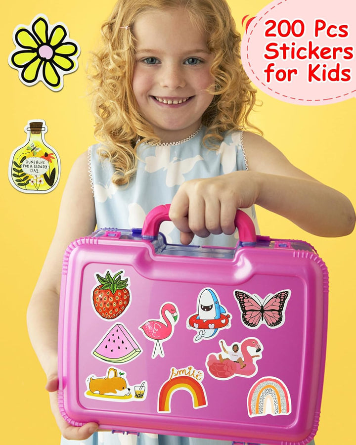 200Pcs Water Bottle Stickers for Kids, Cute Stickers for Water Bottles, Vinyl Waterproof Aesthetic Laptop Sticker Pack Classroom Prizes Skateboard for Kids Teens Girls Students