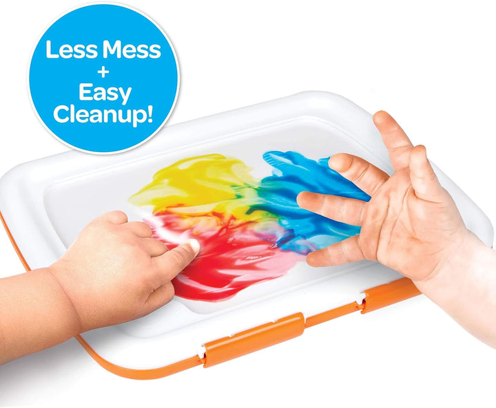 Mess Free Finger Painting Station, Washable Finger Paint for Toddlers, Arts & Crafts Set, Sensory Activity, Art Travel Toy, Gift for Toddlers, 1+