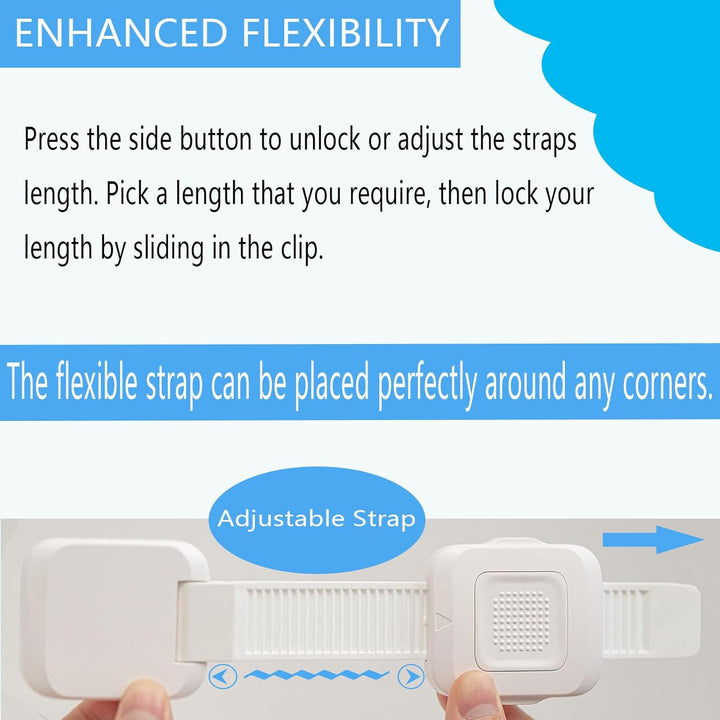 Upgraded No Drill Furniture Anchors for Baby Proofing, Anti-Tip Adjustable Straps, 2 Pack