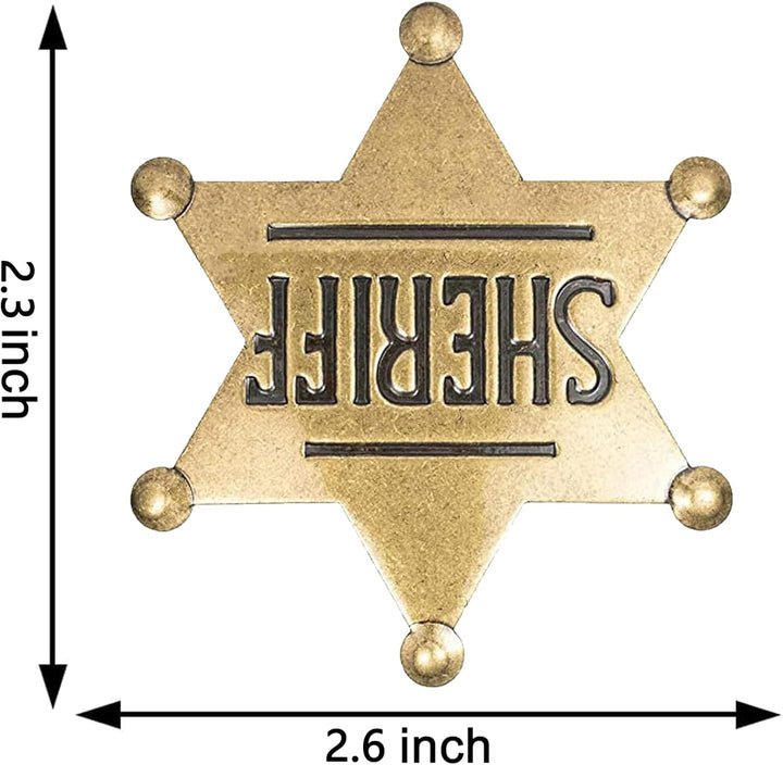 Mental Western Sheriff Badge for Kids Adults Party Favors Supplies, School Carnival Prizes, Party Bag Gift Fillers