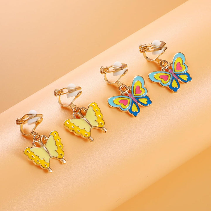 20 Pairs Kids Clip-On Earrings - Cute Animal Designs, Non-Pierced for Girls