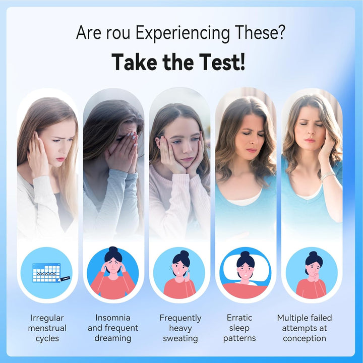 Menopause Rapid Test, FSH Hormone Test for Women at Home, Hormone Balance Test Strips with Optimal Sensitivity, Calculator APP (For Ios & Android) Accurately Track. 10 Pieces.