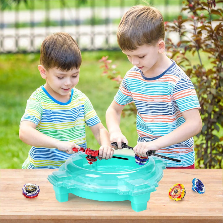 Battling Top Burst Toy Set Game Complete Battle Game Set with Stadium, 6 Battling Tops and 2 Launchers, Toys for 6 Year Old Boys & Girls & up (Amazon Exclusive) Green