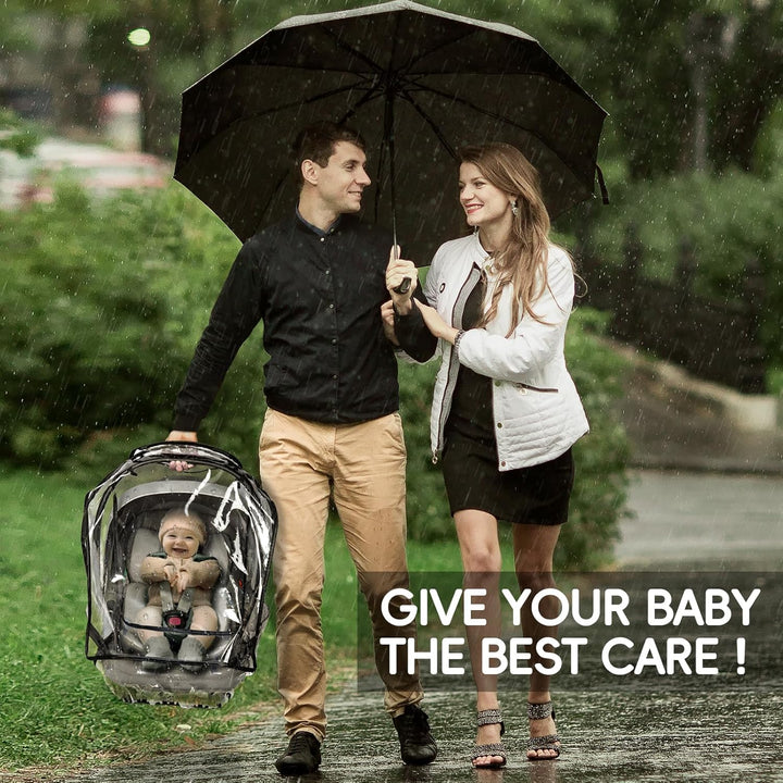 Car Seat Rain Cover, Baby Car Seat Rain Cover Universal with Side Ventilation and Quick-Access Large Window, Protected from Rain, Snow, Wind and Dust, Baby Travel Accessories