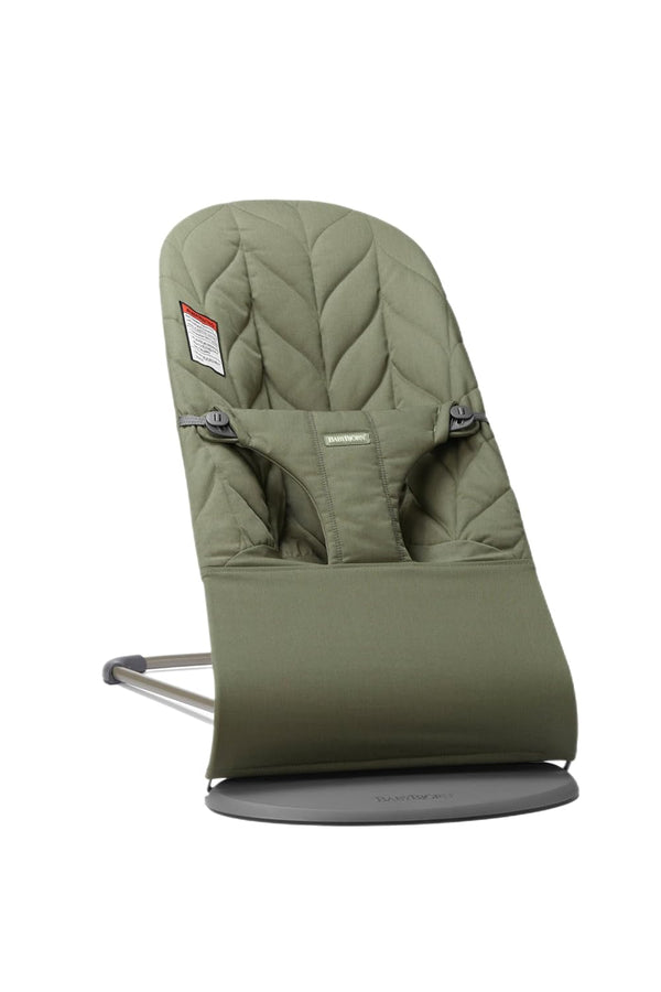 Bouncer Bliss, Dark Green, Woven, Petal Quilt | 2-In-1 Adjustable Baby Bouncer Seat and Toddler Chair, Newborn to Toddler (8-29 Lbs), 4 Positions, Lightweight & Portable