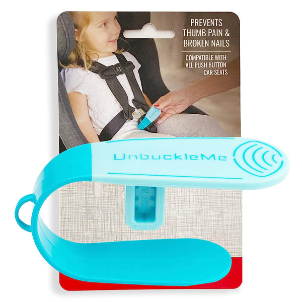 Car Seat Buckle Release Tool - Easy Opener Aid for Arthritis, Long Nails, Older Kids - Button Pusher for Infant, Toddler, Convertible 5 Pt Harness Car Seats - as Seen on Shark Tank (Aqua)