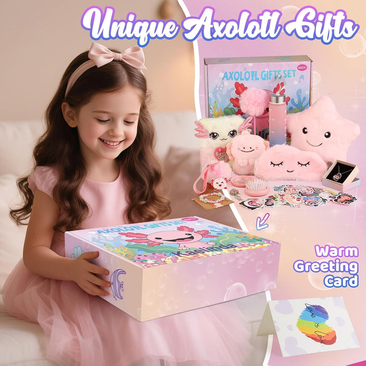 Axolotl Gifts for Girls - Birthday Gifts for Girls Age 4-6 6-8, Axolotl Girls Gifts for Daughter Niece 3 4 5 6 7 8 Year Old, Axolotl Toys for Kids Birthday Christmas Gifts