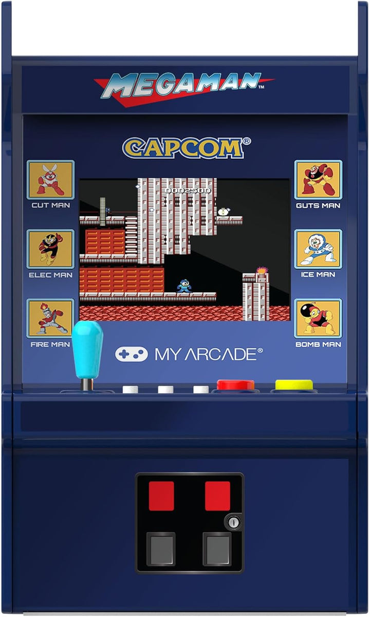 Mega Man Micro Player Pro: Mega Man Retro Gaming Console Titles 1 through 6, Gifts for Kids and Adults, Video Game Collectibles, Full Color Screen
