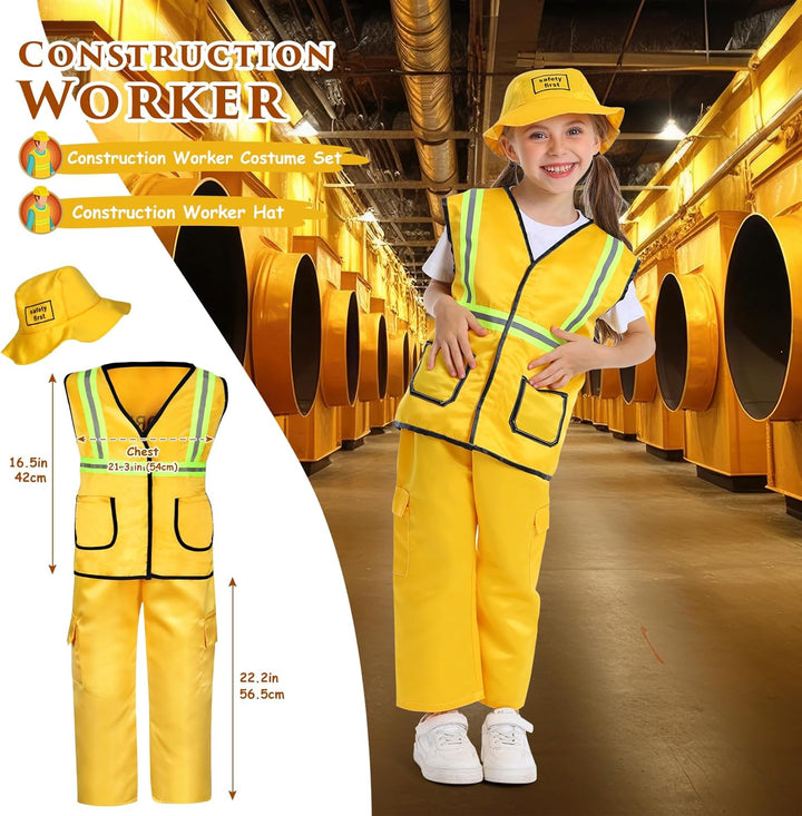 14Pcs Toddler Dress up Clothes,Boys Dress up Costumes for Play,Kids Dress up Set with Firefighter,Construction Worker,Chef,Police Costume,Toddler Boy Toys Christmas Birthday Gifts for 3-6 Years Old