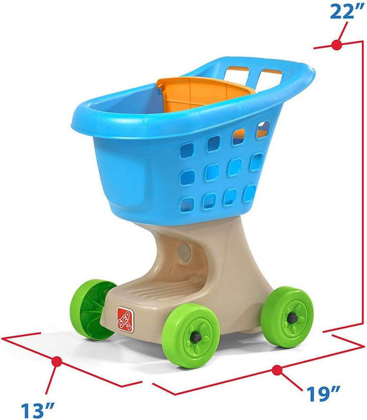Little Helper'S Shopping Cart for Kids, Play Grocery Cart, Made of Durable Plastic, for Toddlers 2+ Years Old, Blue