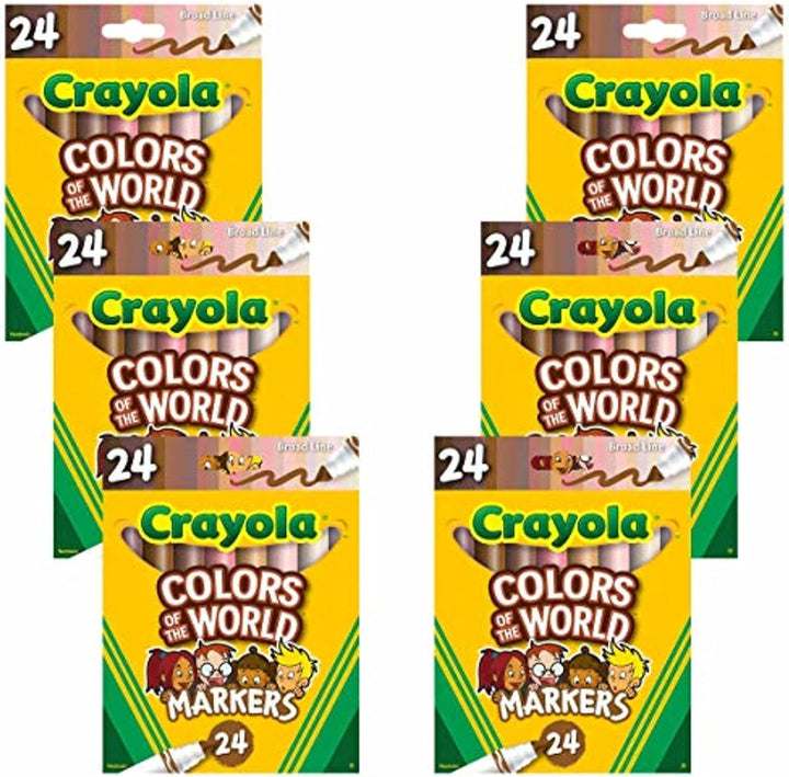 Bulk Crayon Set, Colors of the World, Multicultural Crayons, School Supplies, 6 Sets of 24 Colors