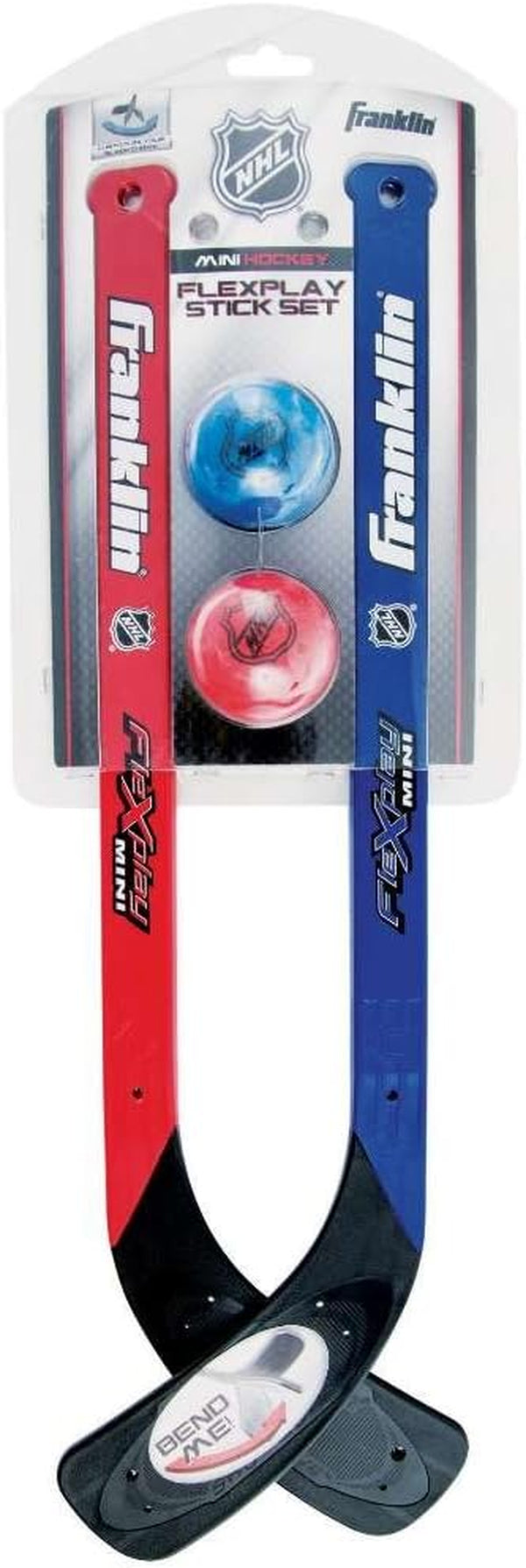 NHL Mini Hockey Flex Stick and Ball Set - Play Knee Hockey Anytime Anywhere - Kids Toy Set - Includes 2 Mini Sticks + 2 Foam Balls