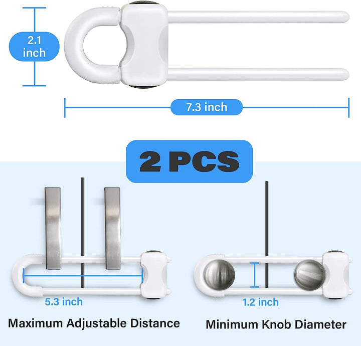 Baby Proofing Cabinets,Cabinet Locks for Babies,U-Shaped Child Locks for Cabinets, Child Proof Cabinet Latches,Child Safety Cabinet Locks with Adjustable by  (Pack of 2)