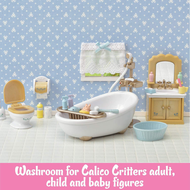 Country Bathroom Set - Toy Dollhouse Furniture and Accessories Set for Ages 3+