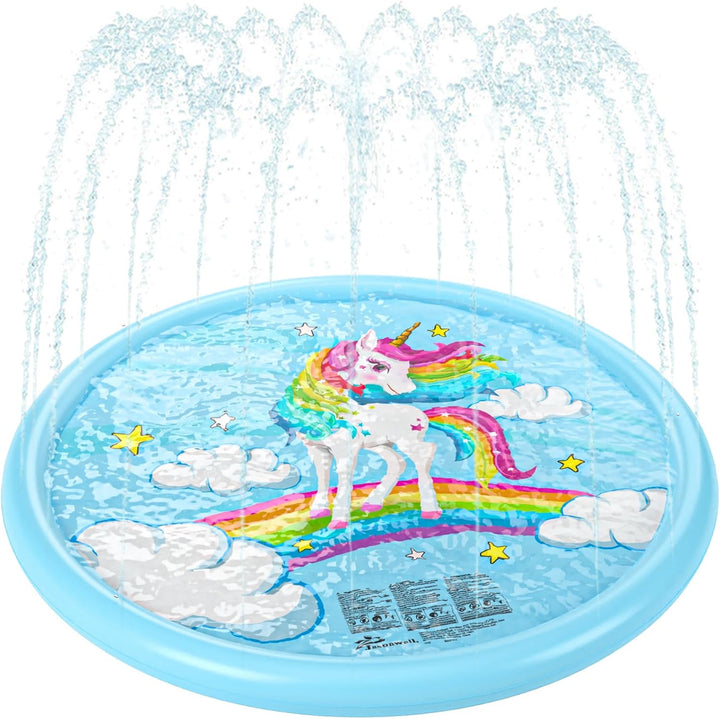 Splash Pad Sprinkler for Kids Splash Play Mat Outdoor Water Toys Inflatable Splash Pad Baby Toddler Pool Boys Girls Children outside Backyard Dog Sprinkler Pool Age 1 2 3 4 5 6 7 8 9 M