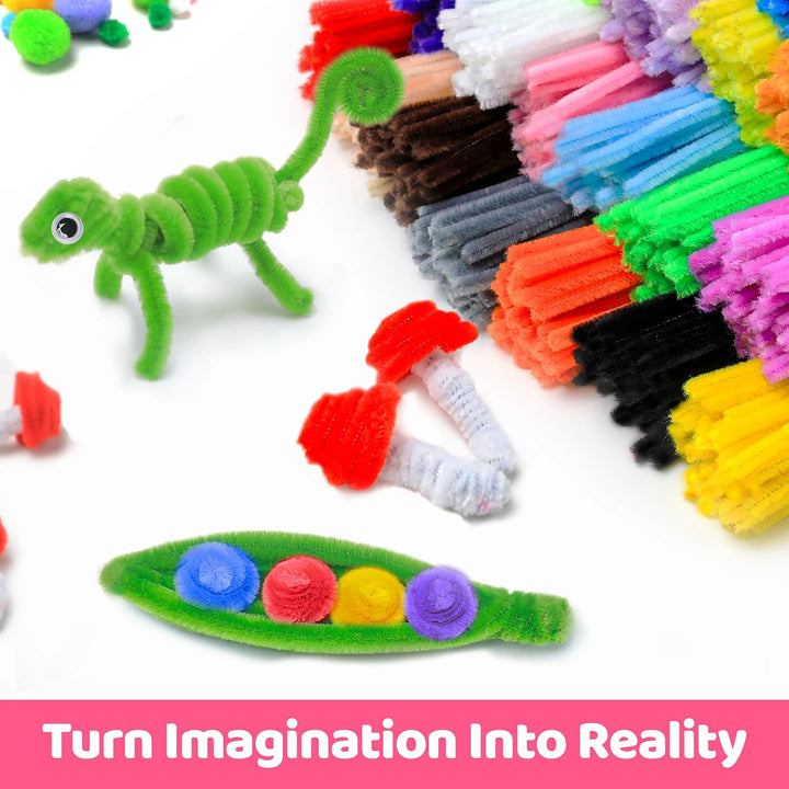 200Pcs Multicolor Pipe Cleaners, 20 Colors Chenille Stems for DIY Crafts & Art Projects, Includes Beginner'S Manual (12Inch X 6Mm)