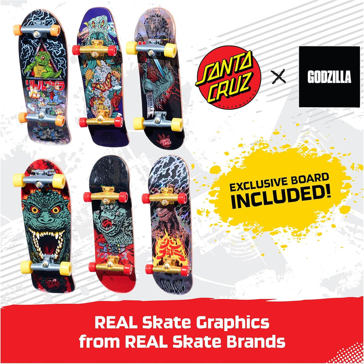 , Godzilla Sk8Shop Fingerboard Bonus Pack, Collectible and Customizable Mini Skateboards, Kids Toys for Ages 6 and Up