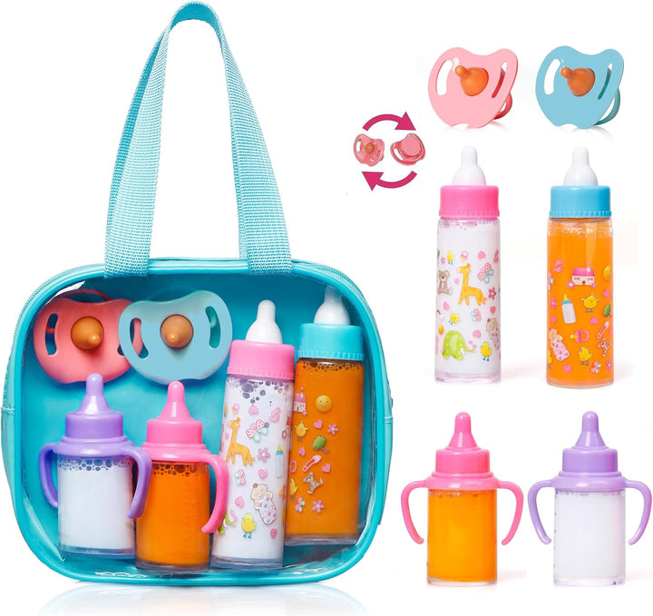 ®, My Sweet Baby Disappearing Doll Feeding Set, Baby Care 6 Piece Doll Feeding Set for Toy Stroller | 2 Milk & Juice Bottles with 2 Toy Pacifier for Baby Dolls