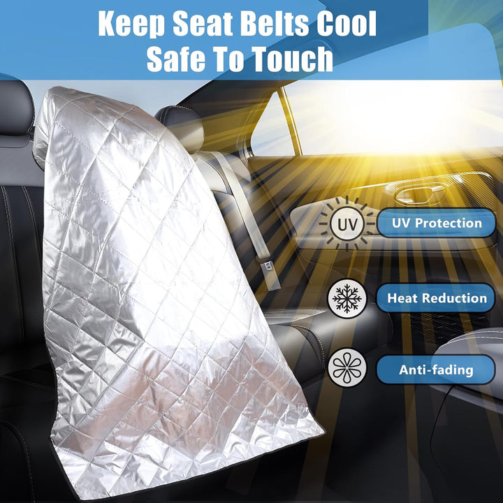 Car Seat Sun Shade Cover Cooling for Baby Car Seat Belts 30% Wider Coverage Summer Car Travel Accessory