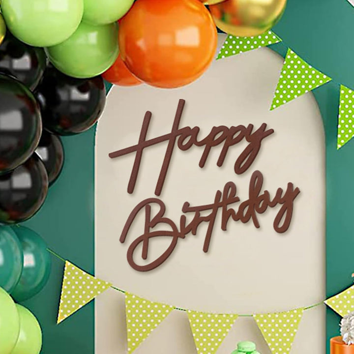 Happy Birthday Sign for Backdrop - Glitter Felt Happy Birthday Letter Sign for Balloon Arch Birthday Party Balloon Arch Backdrop Decorations for Birthday Party Baby Shower - Gold