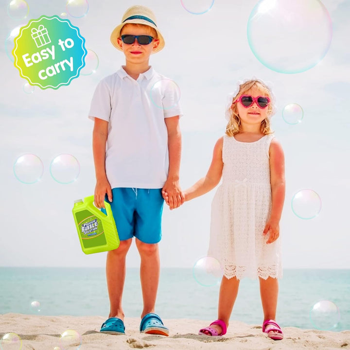 Bubble Solution Refill - 70 Ounce Premium Bubble Liquid Refills for Bubble Machine, Wand, Gun, Blower at Wedding and Party - Bubbles Toy for Kids Toddlers Boys Girls (With Portable Handle)