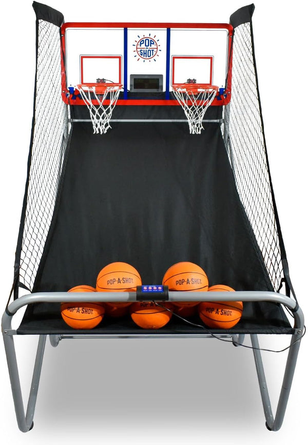 Official Indoor/Outdoor Dual Shot Basketball Arcade Game - Weather Resistant - 16 Different Games - 6 Audio Options - near 100% Scoring Accuracy - Large LED Scoreboard