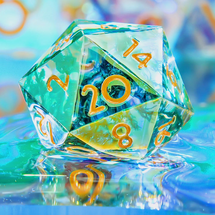Sharp Edge DND Dice Set Handmade 7 Accessories Dice for Dungeons and Dragons TTRPG Games, Multi-Sided RPG Polyhedral Resin Sharp Edge Dice Roleplaying Games