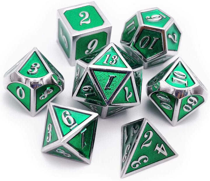 Bloodstained Metal DND Dice Set Blood Polyhedral D&D Dice Compatible with Dungeons and Dragons Gift TTRPG Antique Metal Halloween Dice