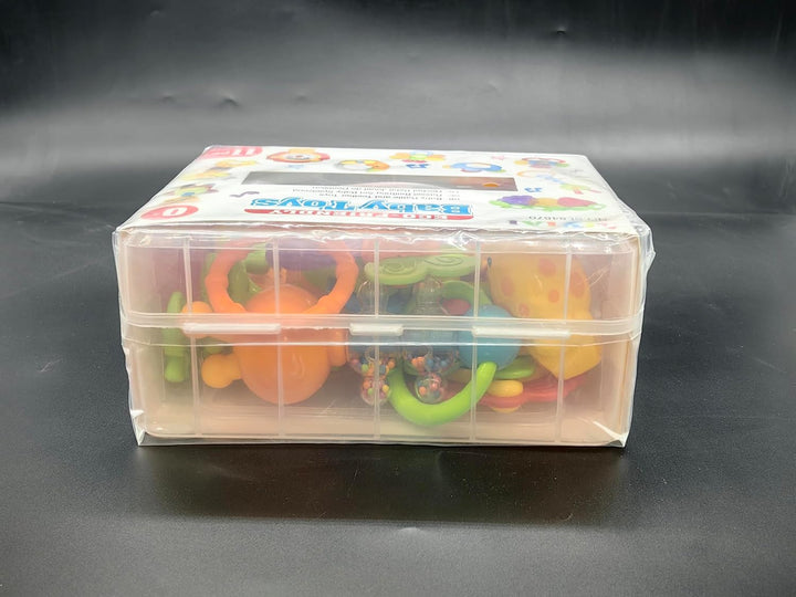 Baby Toys 0-6 Months Infant Toys 0-3 Months Infant Rattles Baby Rattle Teether Toy Set with Storage Box Musical Rattles for Newborn Boy Girl Gifts Set with Baby'S First Rattle Teether (11Pcs)