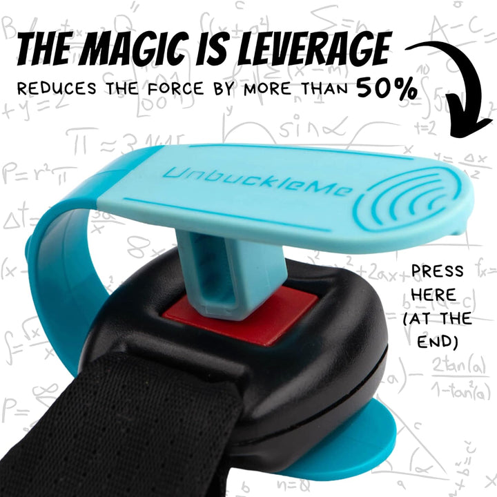 Car Seat Buckle Release Tool - Easy Opener Aid for Arthritis, Long Nails, Older Kids - Button Pusher for Infant, Toddler, Convertible 5 Pt Harness Car Seats - as Seen on Shark Tank (Aqua)