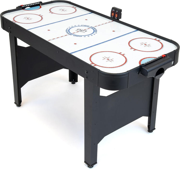 48 Inch Air Hockey Arcade Table for Kids - Oak or Black - Includes 2 Pushers, 3 Pucks, AC Motor, and LED Scoreboard