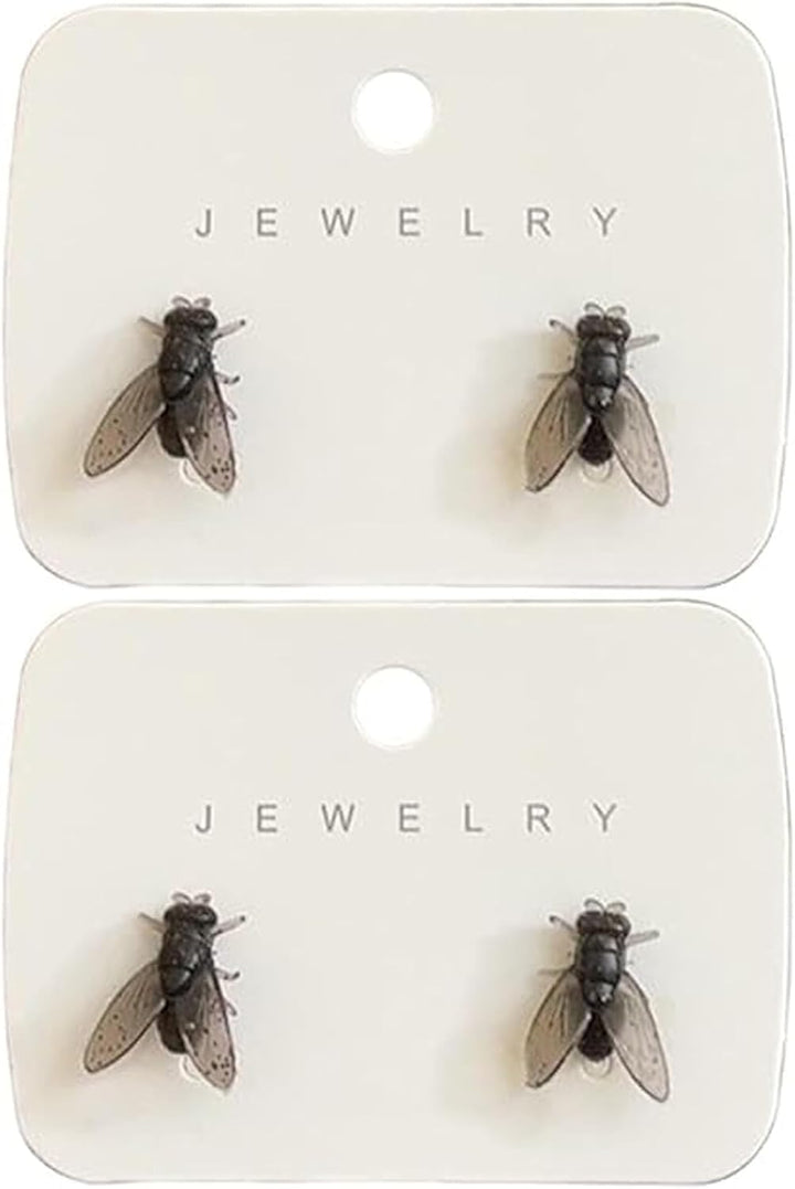 Realistic Fly Earrings, Simulation Mini Personalized Black Fly Earring, Realistic House Fly Earrings, Novelty Abstract Gift