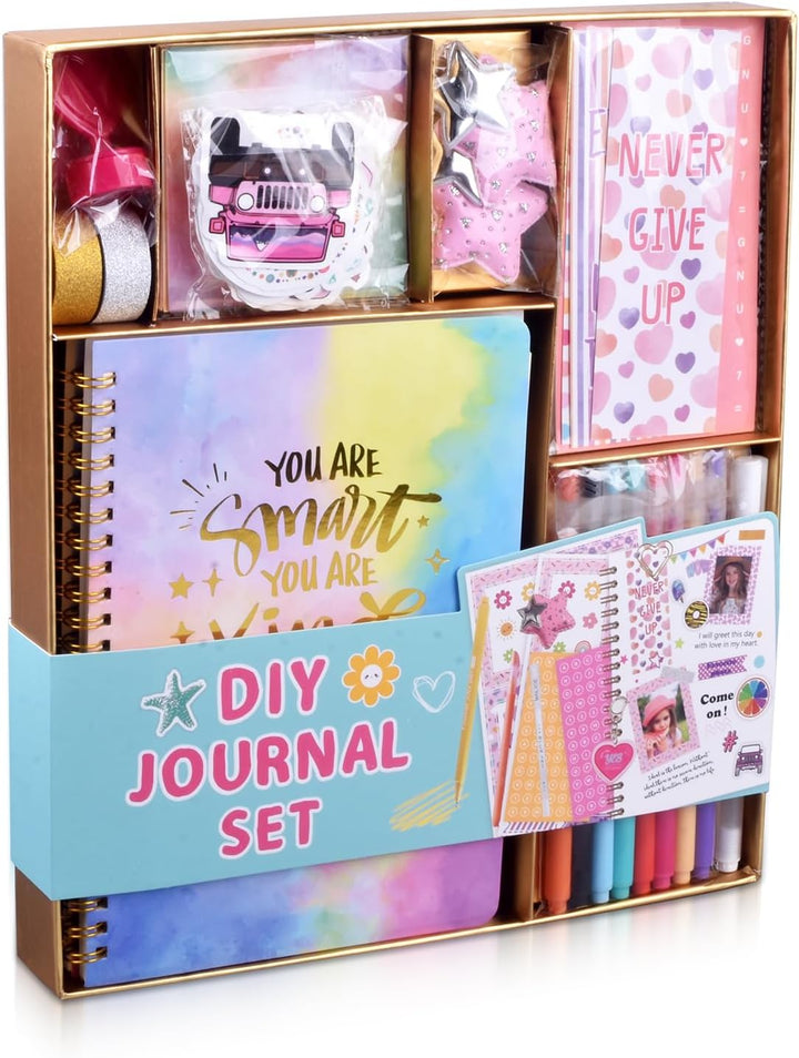 DIY Journal Kit for Girls - Great Gift for Teen Girls Ages 8-12, Cute Journaling Art Crafts Kit, Scrapbook & Diary Supplies Set, Birthday Easter Ideas Gifts for 8 9 10 11 12 13 14 Year Old Girl
