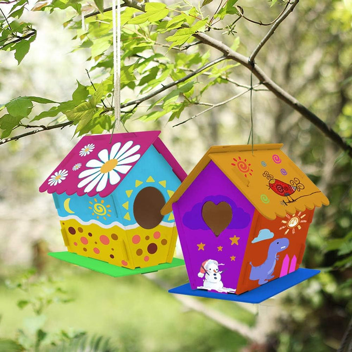 4 Pack Bird House Crafts for Kids Ages 5-8 8-12, Buildable DIY Birdhouse Kit for Children to Build, 3+ Summer Arts and Craft Projects with Paint, Boy Girl Gift Christmas